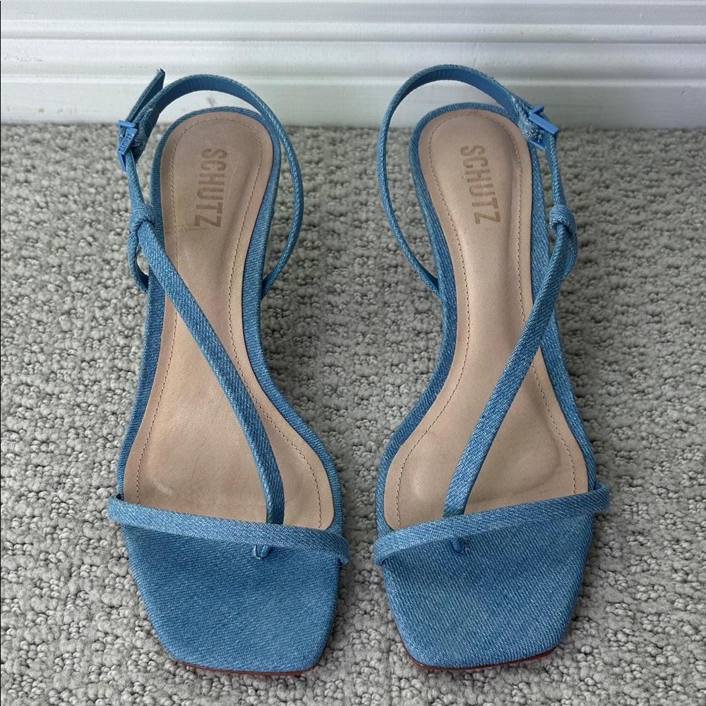 SCHUTZ Denim Blue Women's Sandals